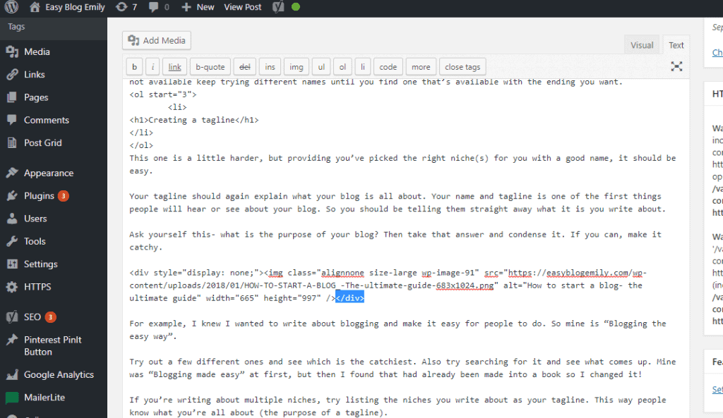 How to add secret images to your blog posts to get more traffic. Code after image. 